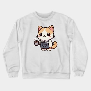 Coffee Cat Barista Crewneck Sweatshirt